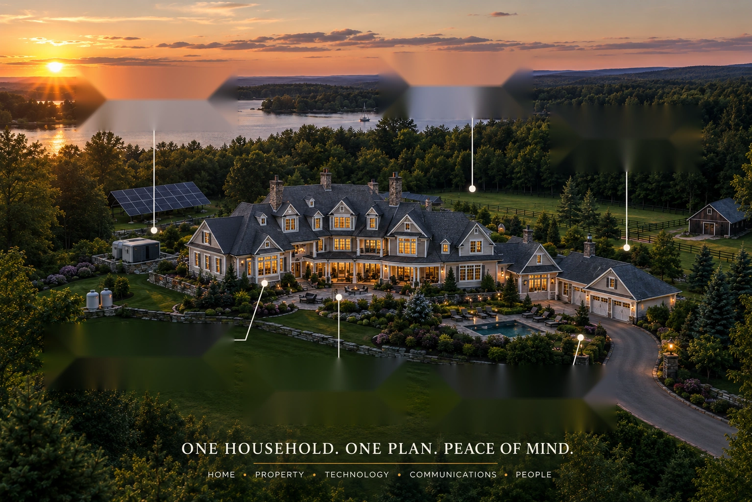 New England home and surrounding property